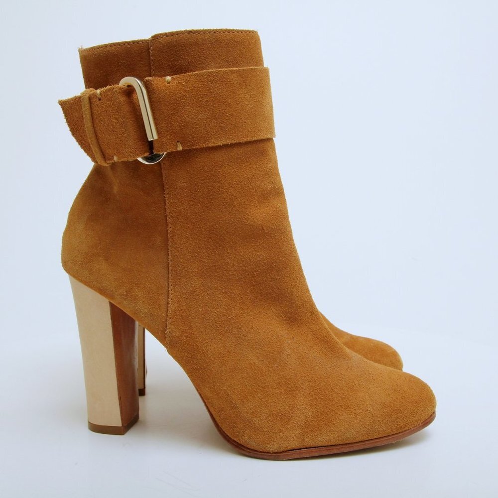 Schutz Namil Suede Heeled Ankle Boots